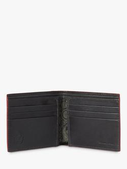 Simon Carter Edge Leather Wallet - view 2, Navy/Red
