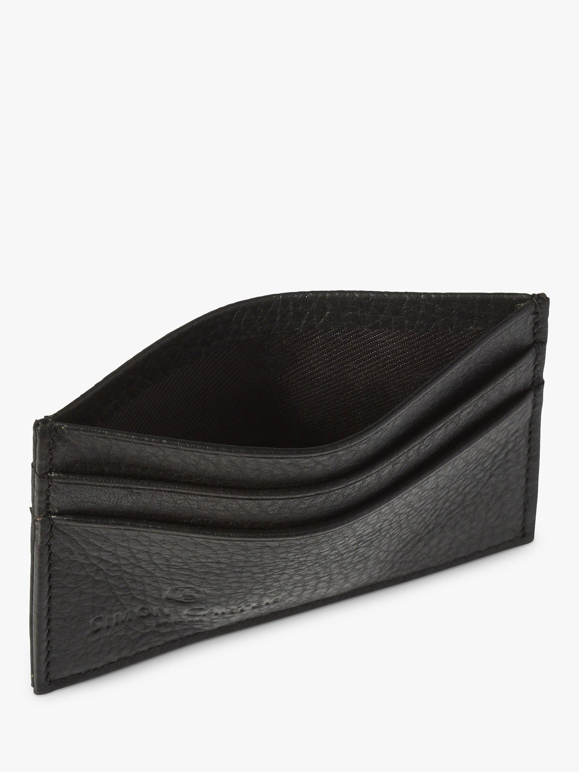 Product image 3 of 5, which shows Simon Carter West End Leather Credit Card Holder, Black, Black