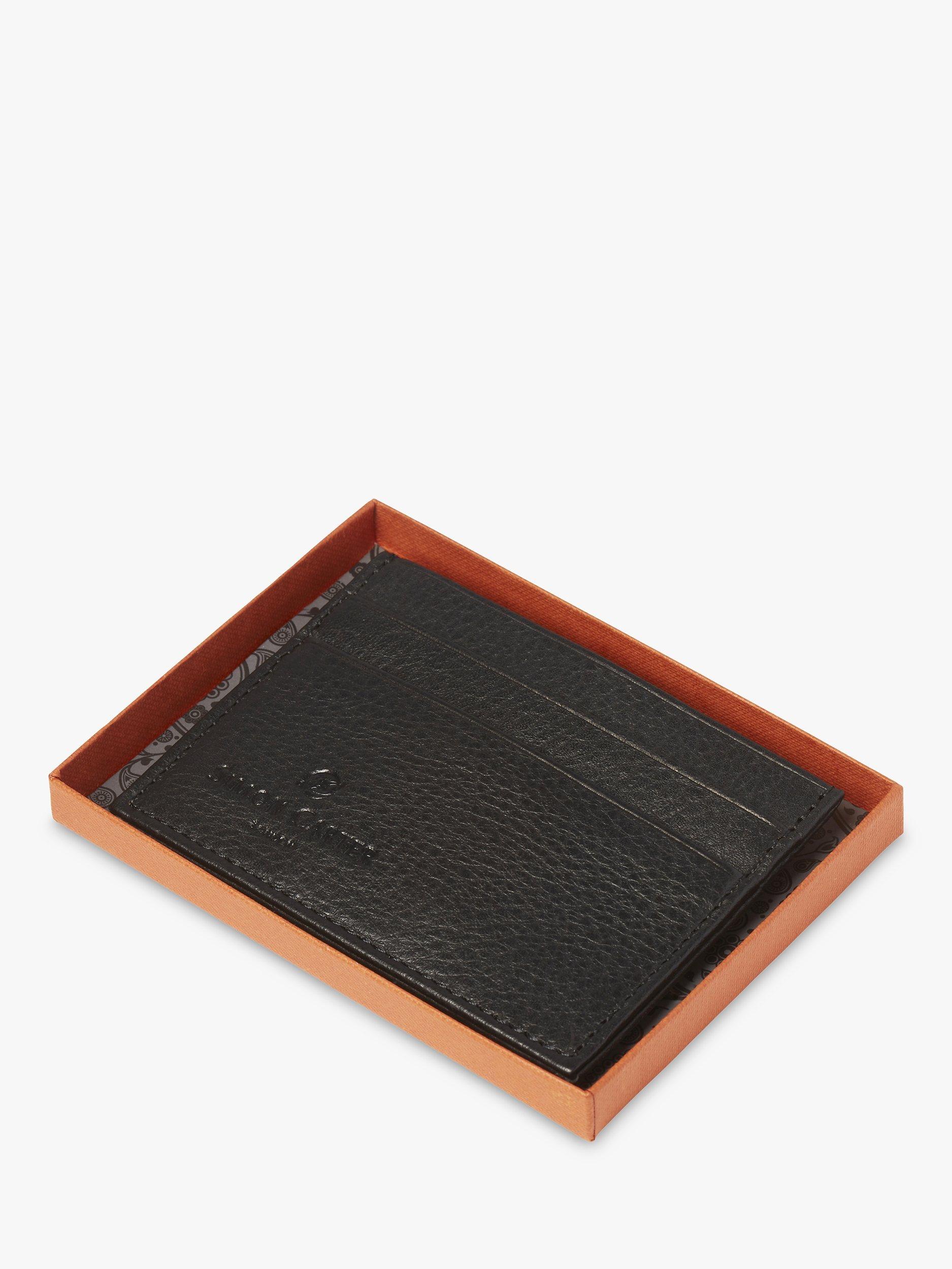 Product image 5 of 5, which shows Simon Carter West End Leather Credit Card Holder, Black, Black