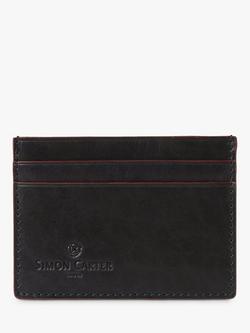 Simon Carter Leather Edge Credit Card Holder, Navy