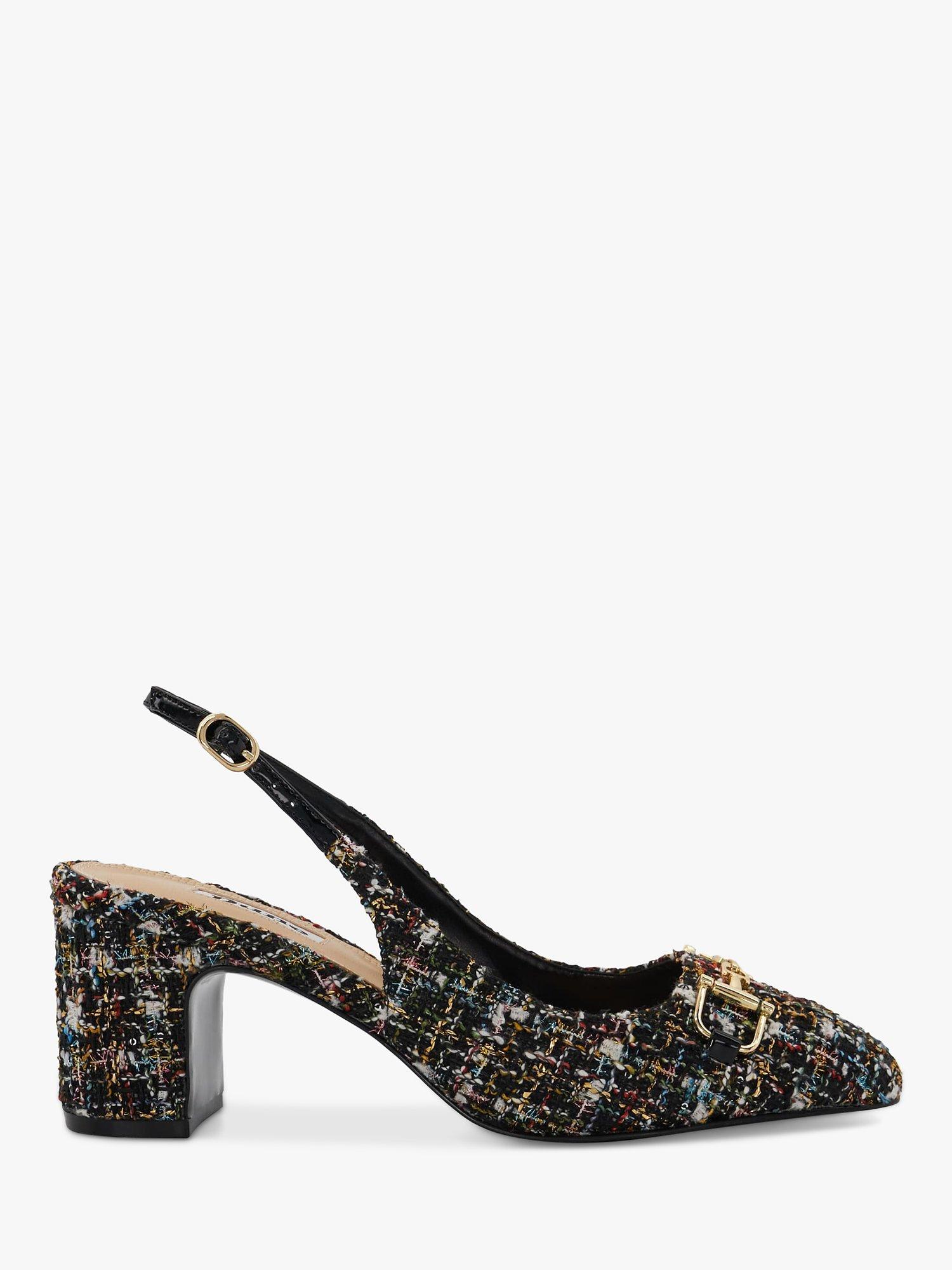 Dune Choices Boucle Block-Heeled Slingback, Multi-fabric