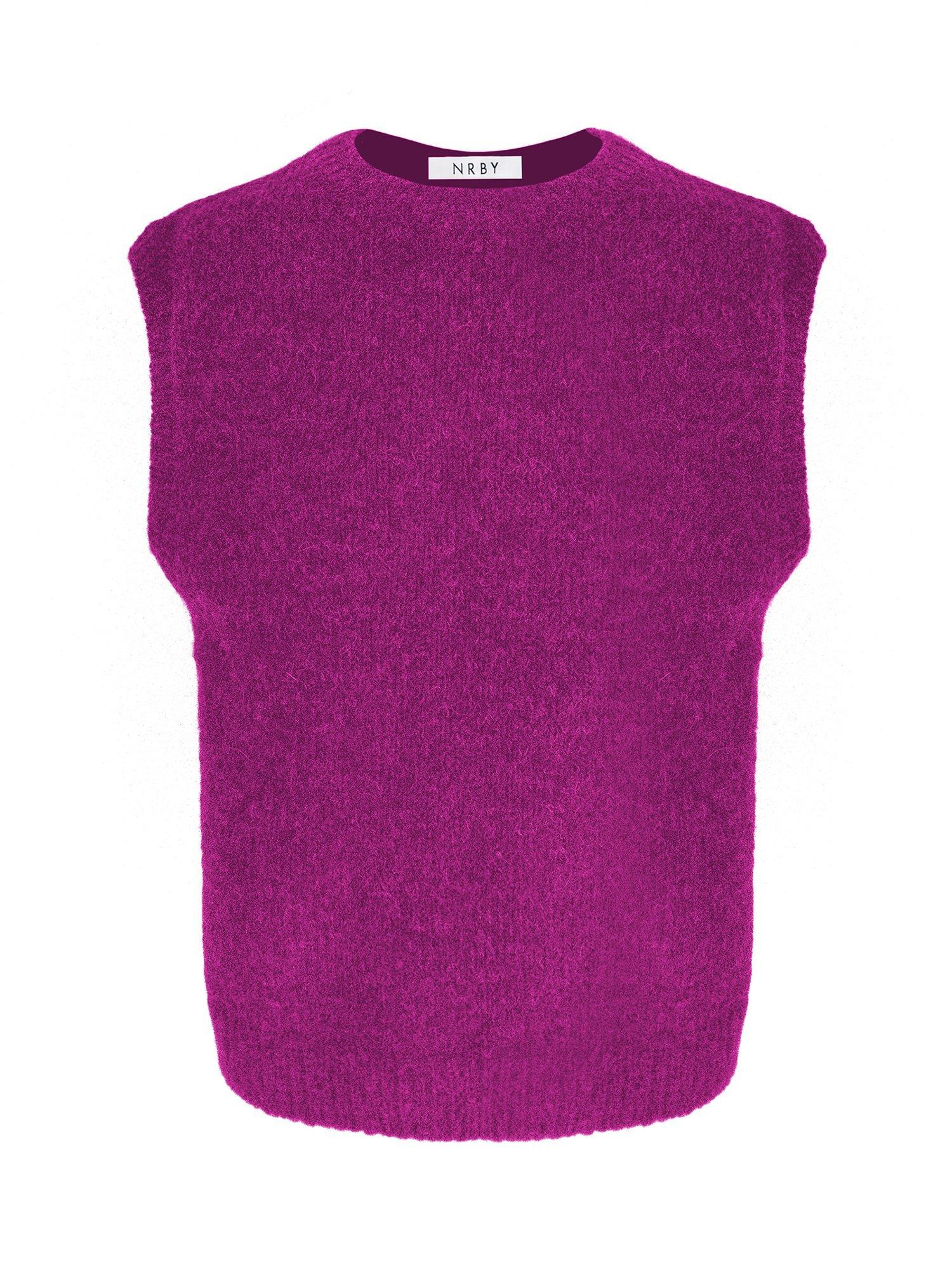 Product image 6 of 6, which shows NRBY Rosie Crew Neck Sleeveless Jumper, Purple, XS