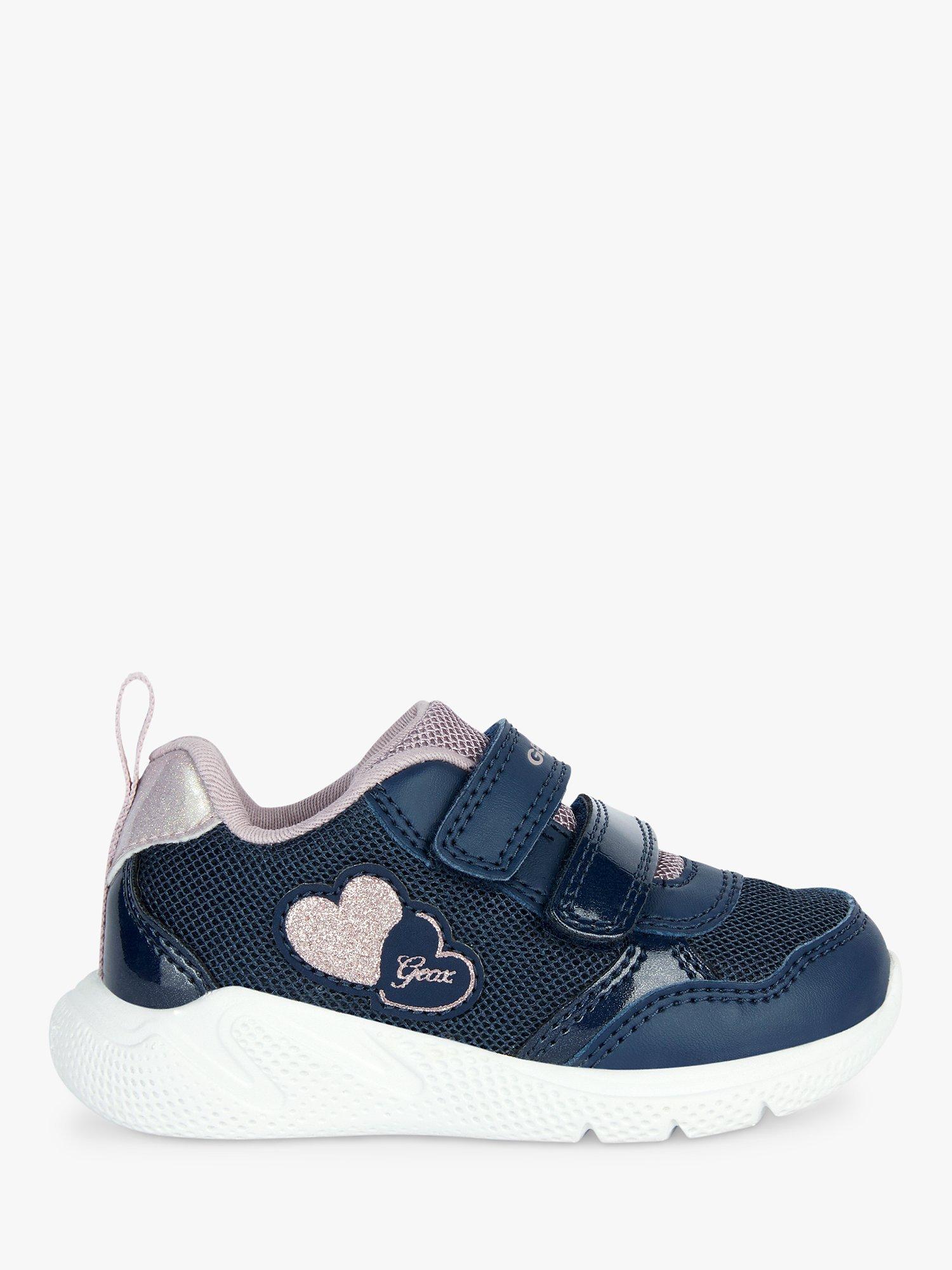 Geox Kids' Sprintye Heart Pre-Walker Trainers, Navy/Old Rose