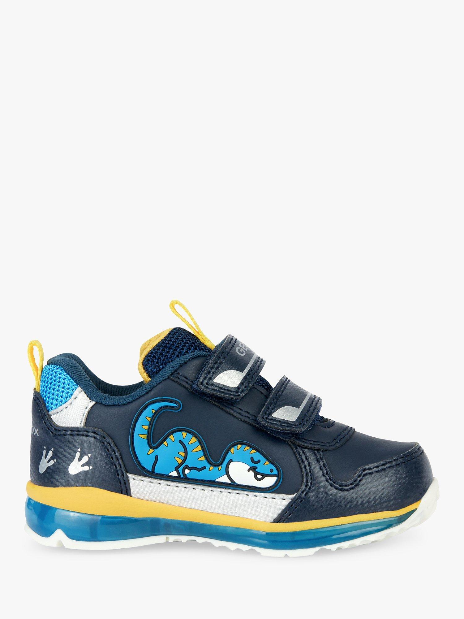 Geox Kids' Todo Dino Light-Up Trainers, Navy/Yellow