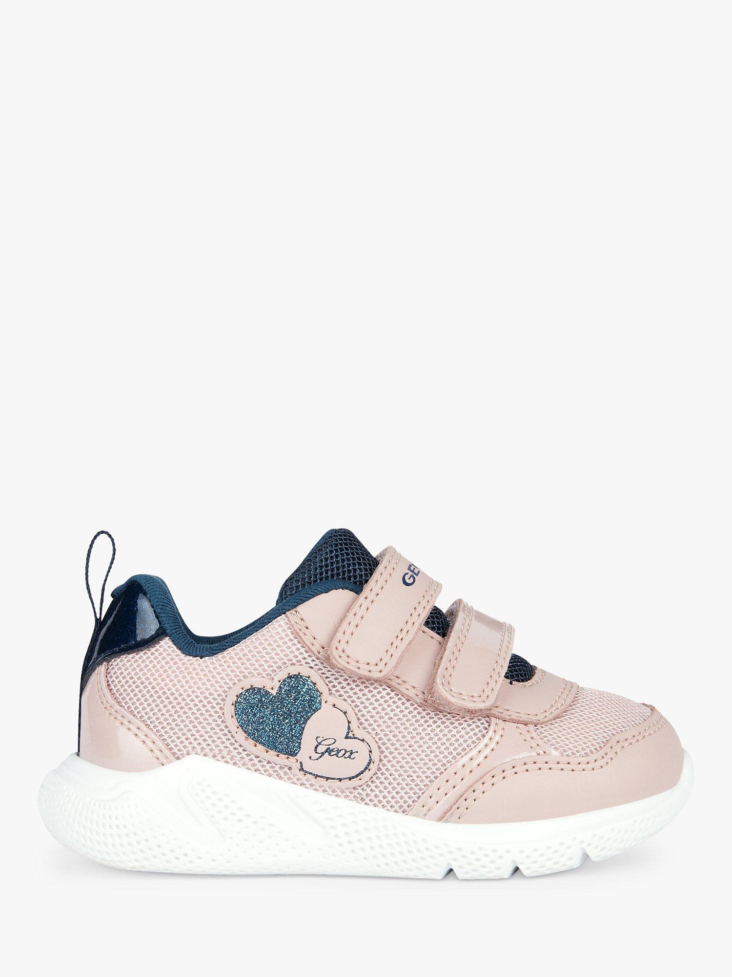 Geox Kids' Sprintye Heart Pre-Walker Trainers, Old Rose/Navy