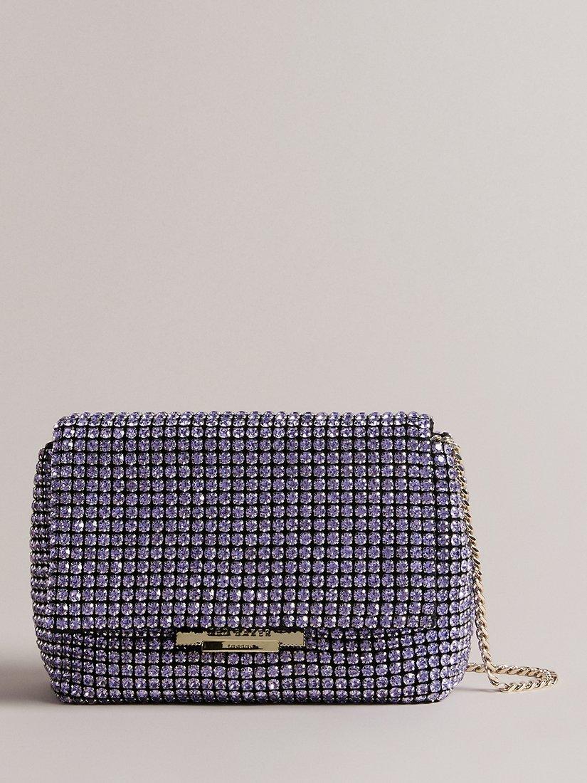 Ted Baker Gliters Crystal Embellished Clutch Bag, Lilac, One Size
