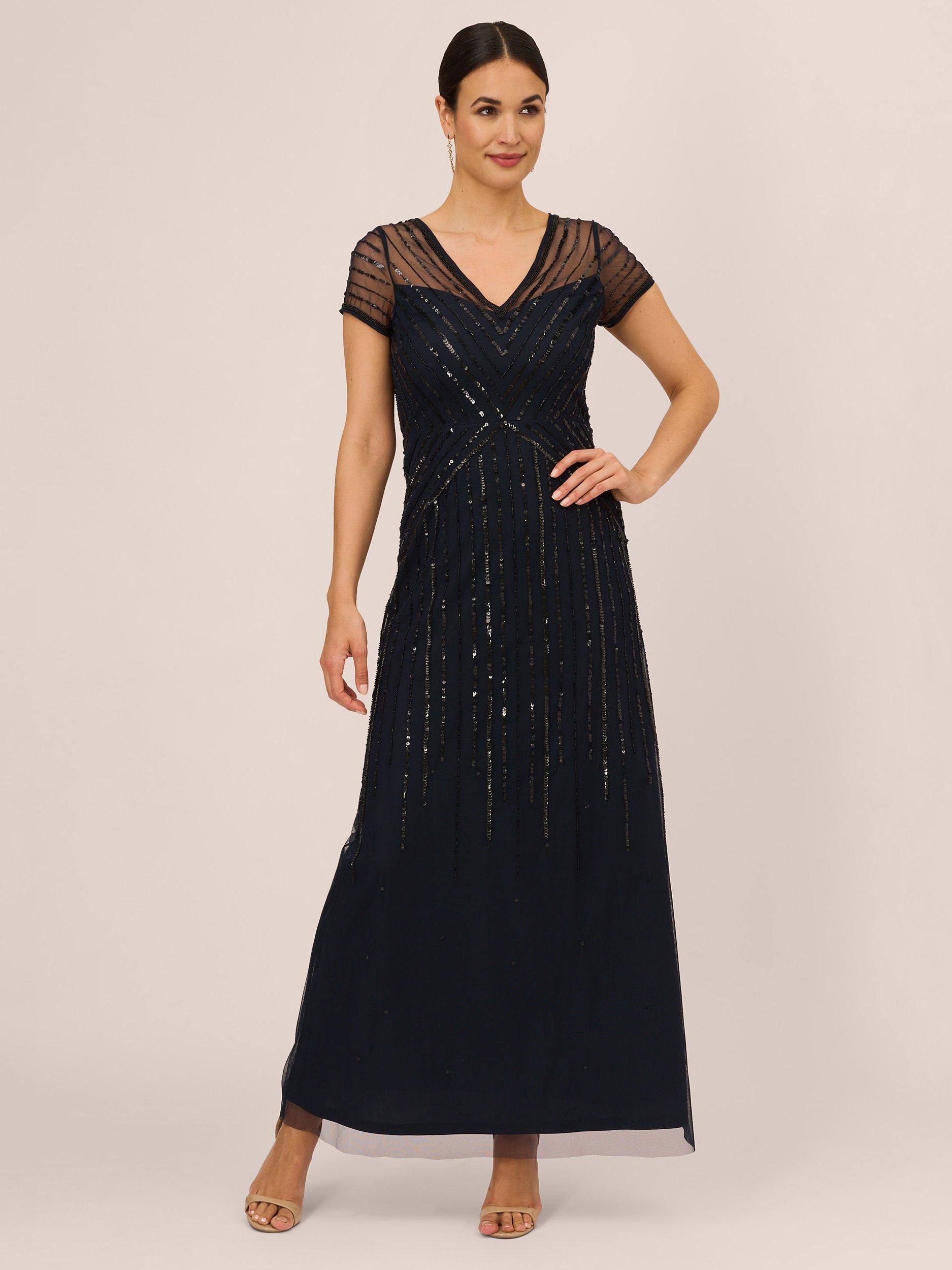 Adrianna Papell Papell Studio Beaded Gown, Midnight/Black