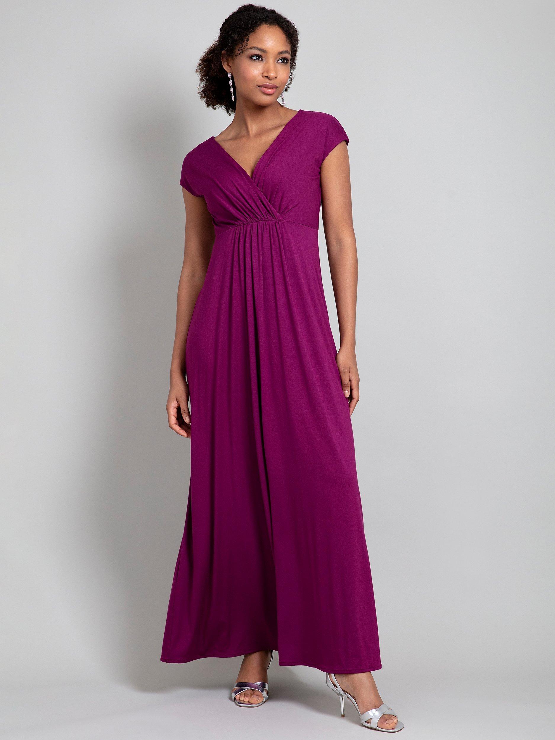 Alie Street Sophia Plain Maxi Dress Boysenberry Pink