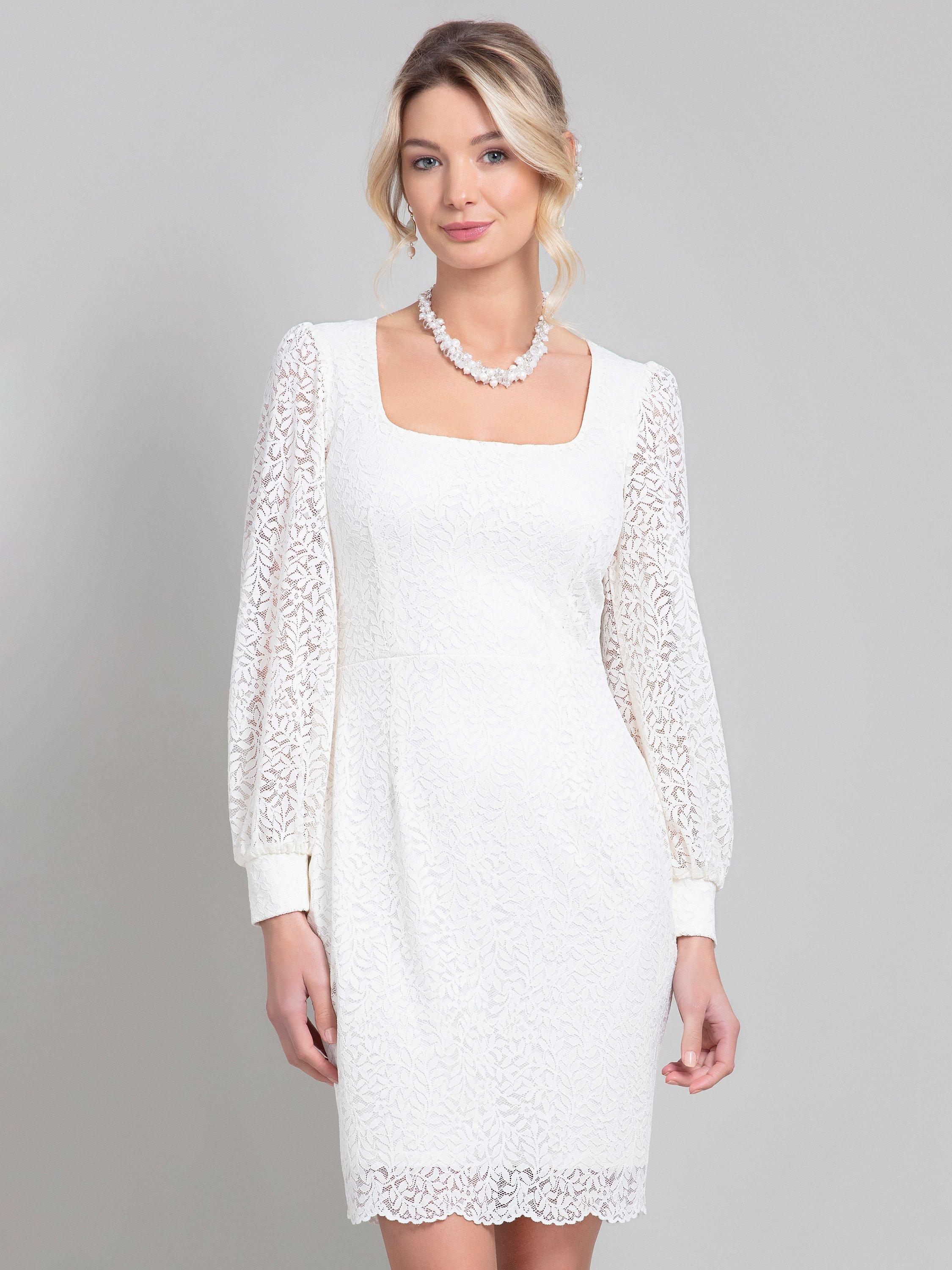 Product image 2 of 8, which shows Alie Street Alexis Lace Wedding Dress, Ivory, 6-8