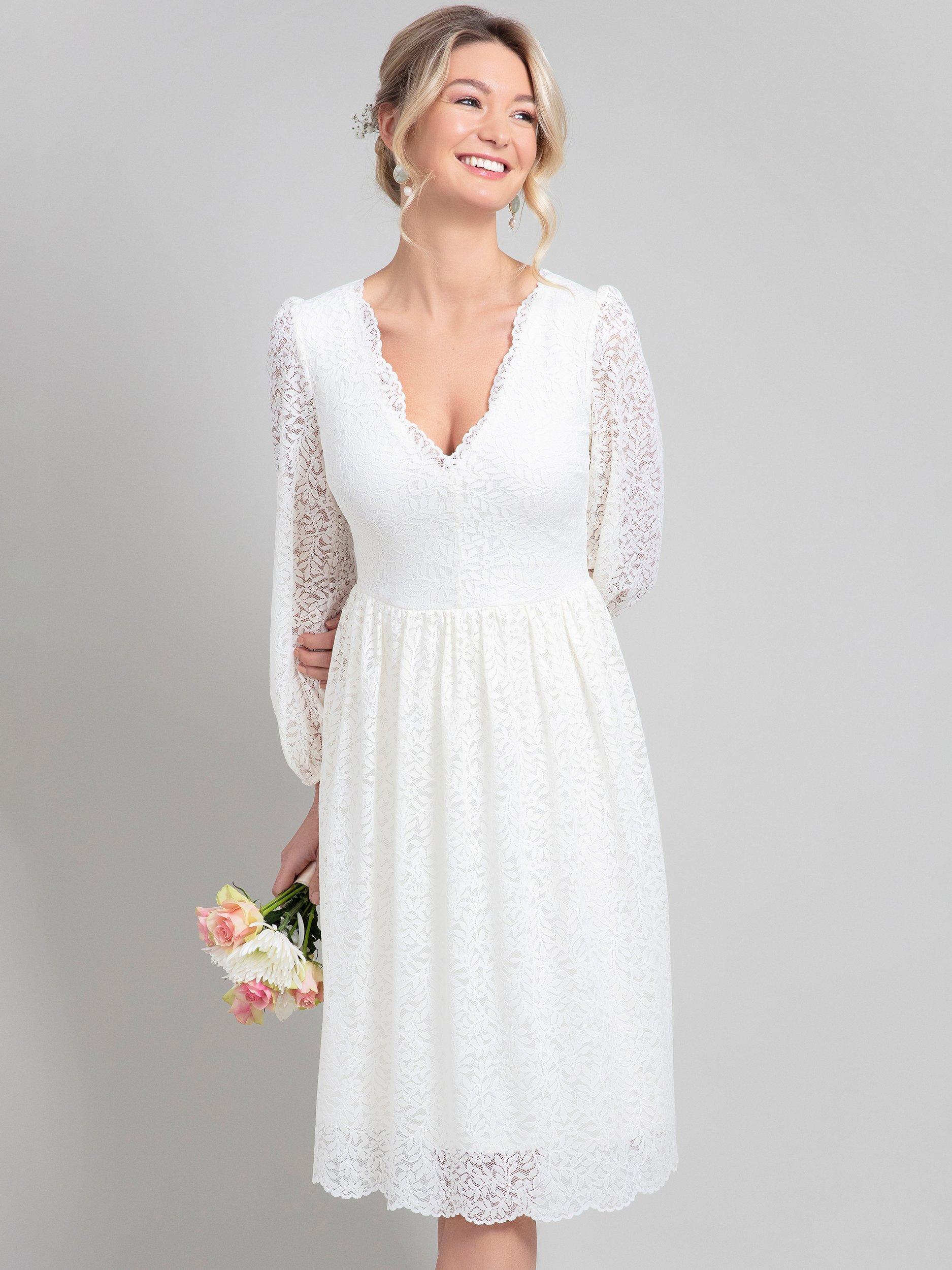 Product image 5 of 8, which shows Alie Street Lauren Lace Wedding Dress, Ivory, 14-16