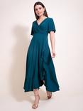 Alie Street Plain Waterfall Dress, Pine Green