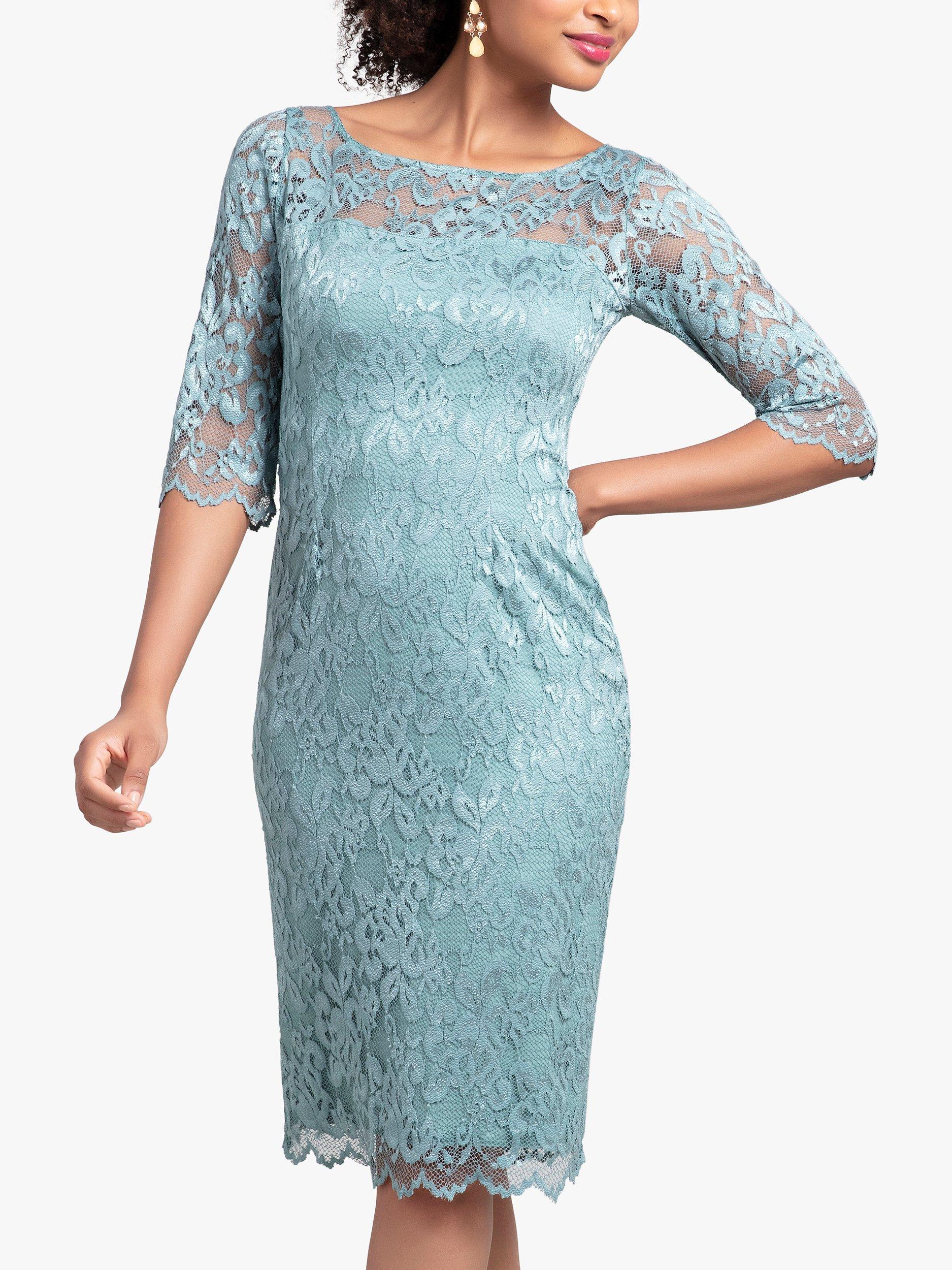 Alie Street Lila Lace Dress, Glacial Green, 6-8