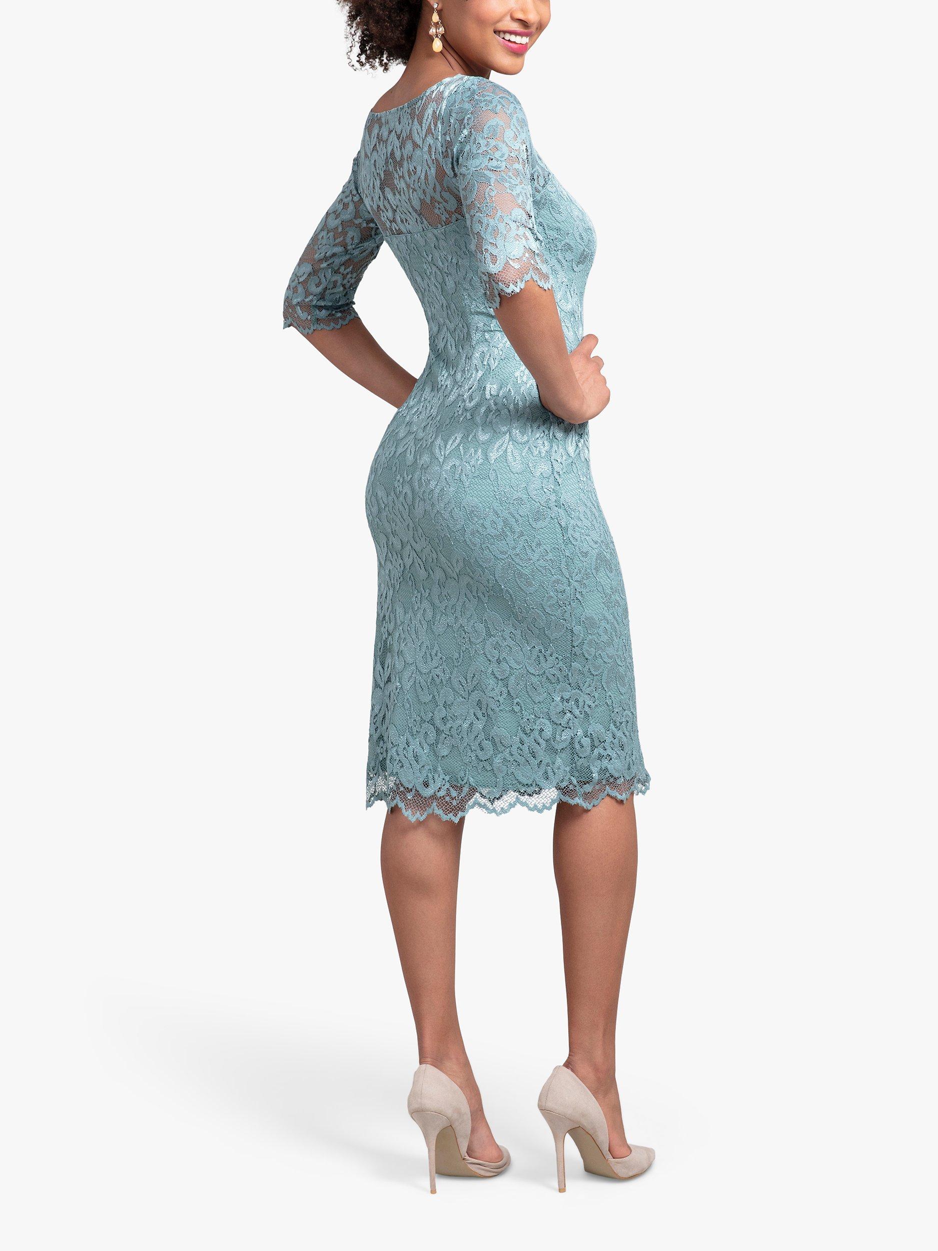 Alie Street Lila Lace Dress, Glacial Green, 6-8