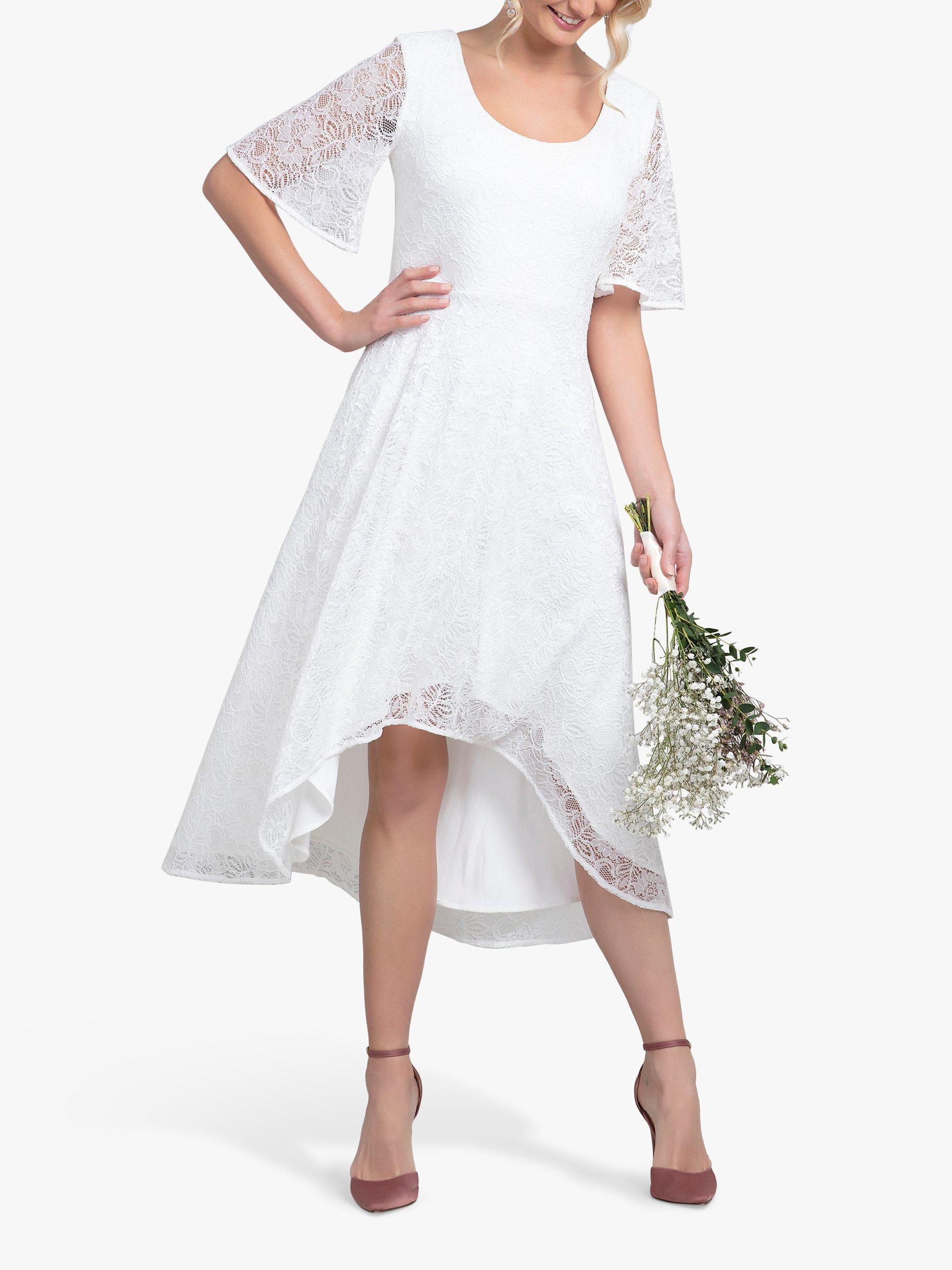 Product image 4 of 7, which shows Alie Street Eliza Asymmetric Wedding Dress, Ivory, 12-14