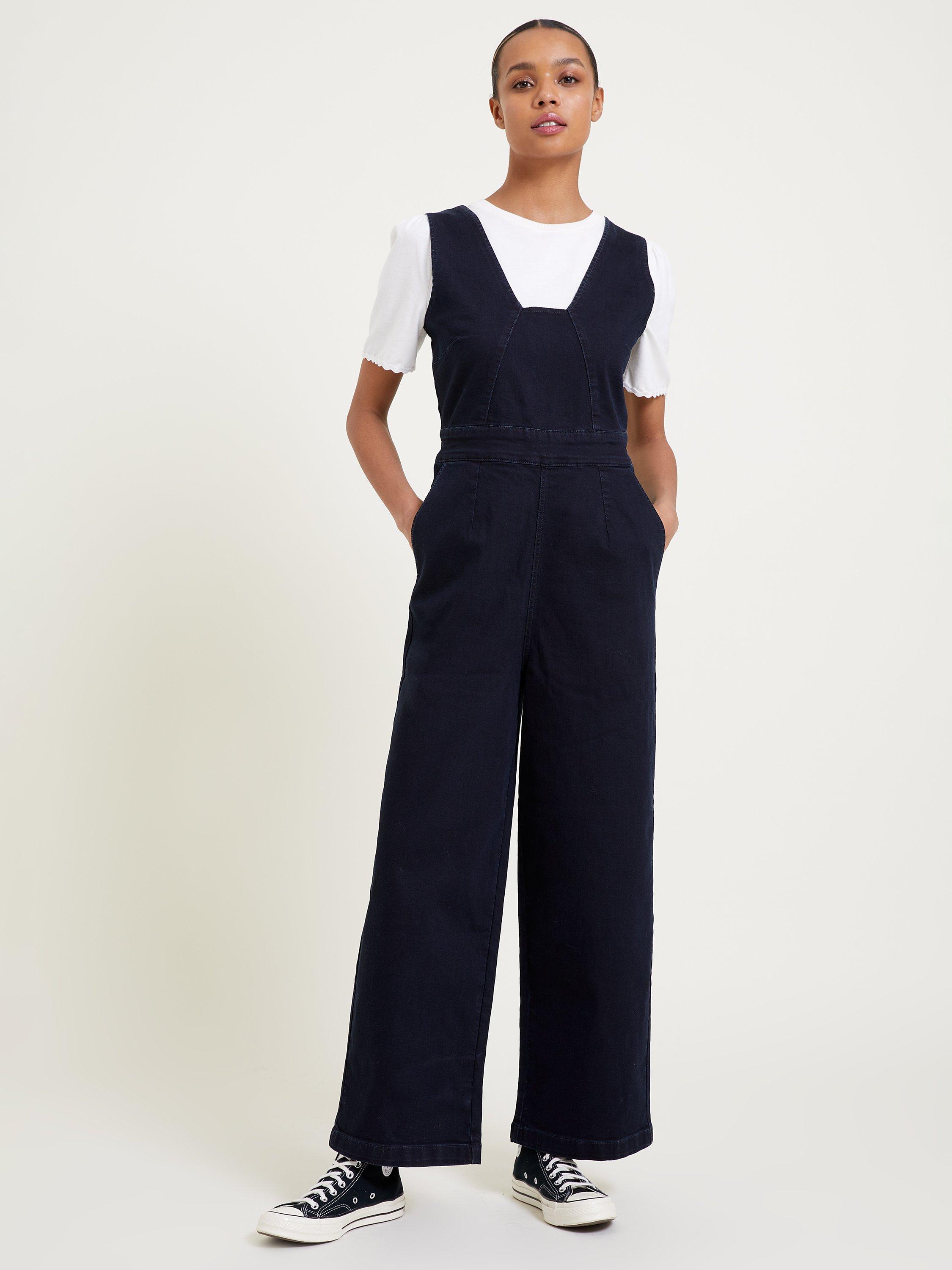 Great Plains City Denim Sleeveless Jumpsuit, Blue Black