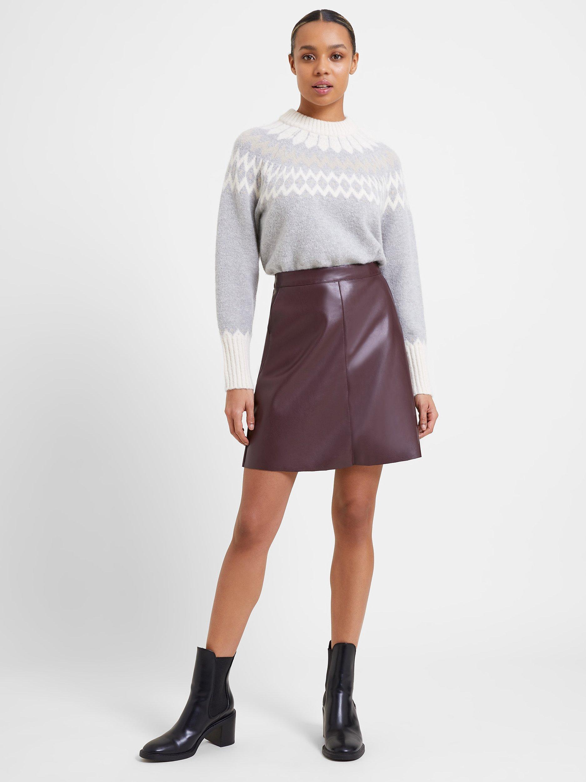 Great Plains Ania Faux Leather Skirt Cocoa