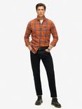 Superdry Organic Cotton Long Sleeve Lumberjack Shirt, Drayton Check Orange