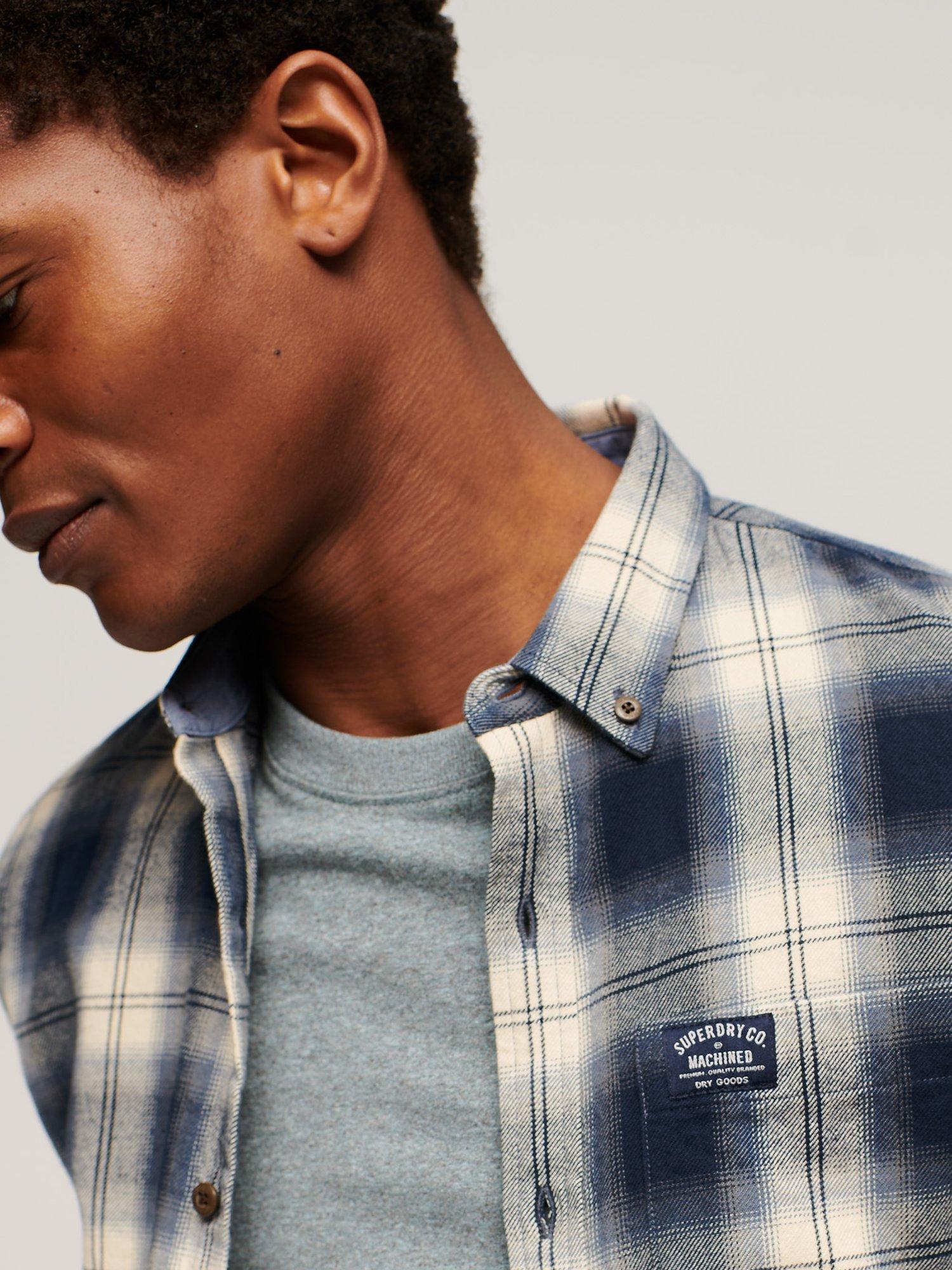 Product image 5 of 6, which shows Superdry Organic Cotton Long Sleeve Lumberjack Shirt, Cedar Check Navy, S