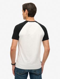 Superdry Organic Cotton Essential Logo Baseball T-Shirt - view 2, Optic/Black