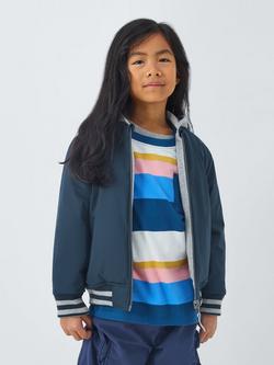 John Lewis Kids' Reversible Ripstop Bomber Jacket, Navy, Navy
