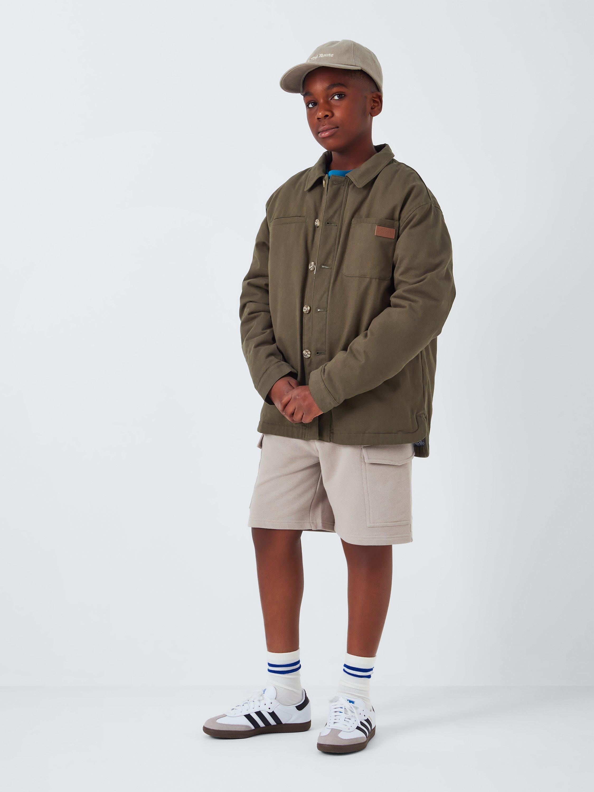 Product image 2 of 7, which shows John Lewis Kids' Utility Padded Shacket, Khaki, 9 years