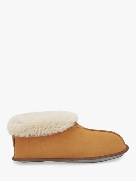 Celtic & Co. Sheepskin Soft Sole Bootee Slippers, Burnt Honey