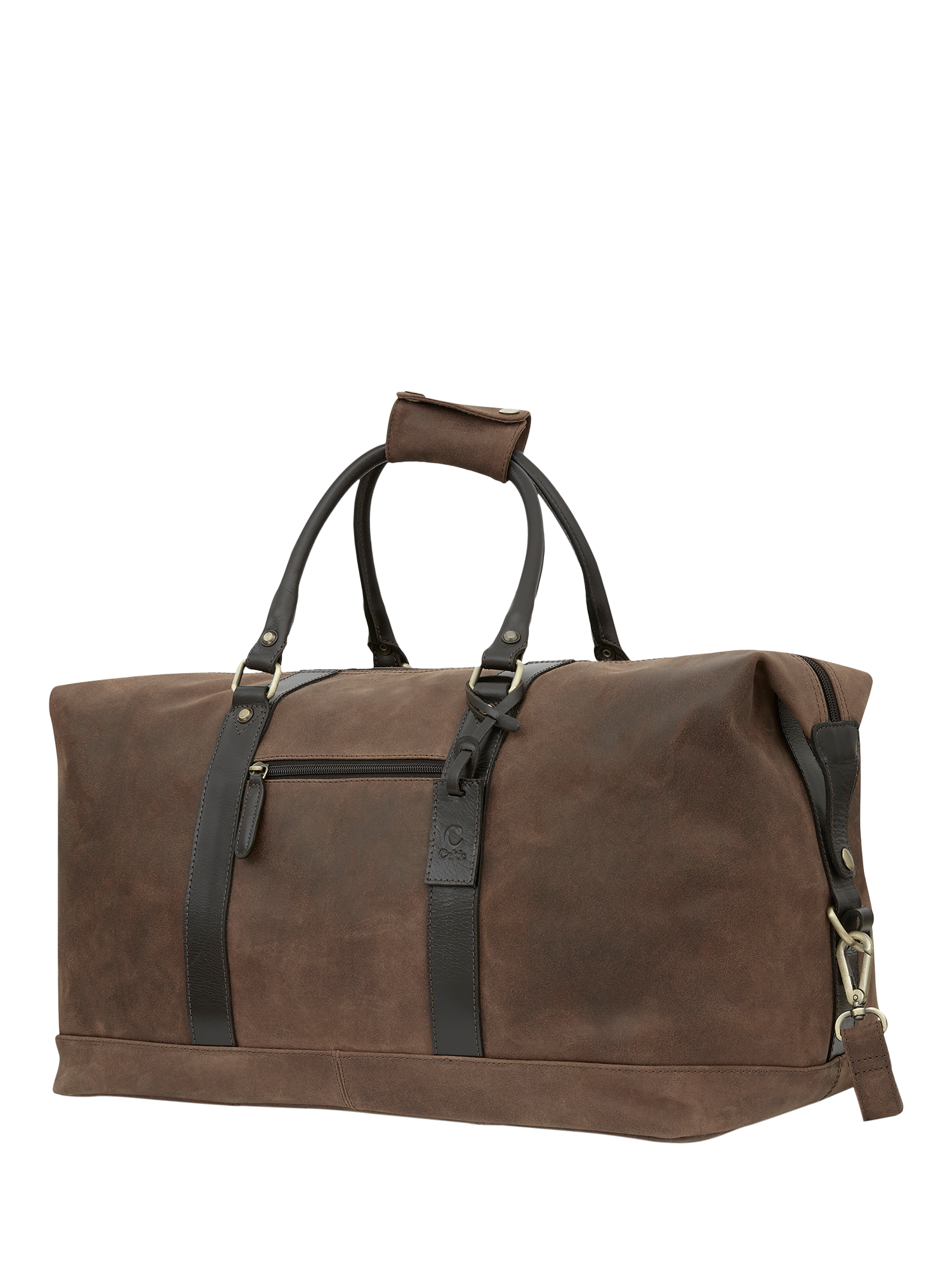 Product image 3 of 4, which shows Celtic & Co. Trim Leather Holdall Travel Bag, Brown