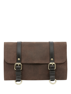 Celtic & Co. Trim Leather Roll Wash Bag, Tanners Brown, Tanners Brown