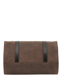 Celtic & Co. Trim Leather Roll Wash Bag, Tanners Brown - view 2, Tanners Brown