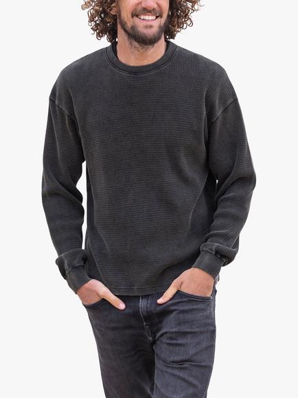 Celtic & Co. Waffle Knit Jumper, Washed Black