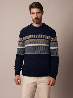 Celtic & Co. Statement Donegal Jumper, Navy/Multi, Navy/Multi