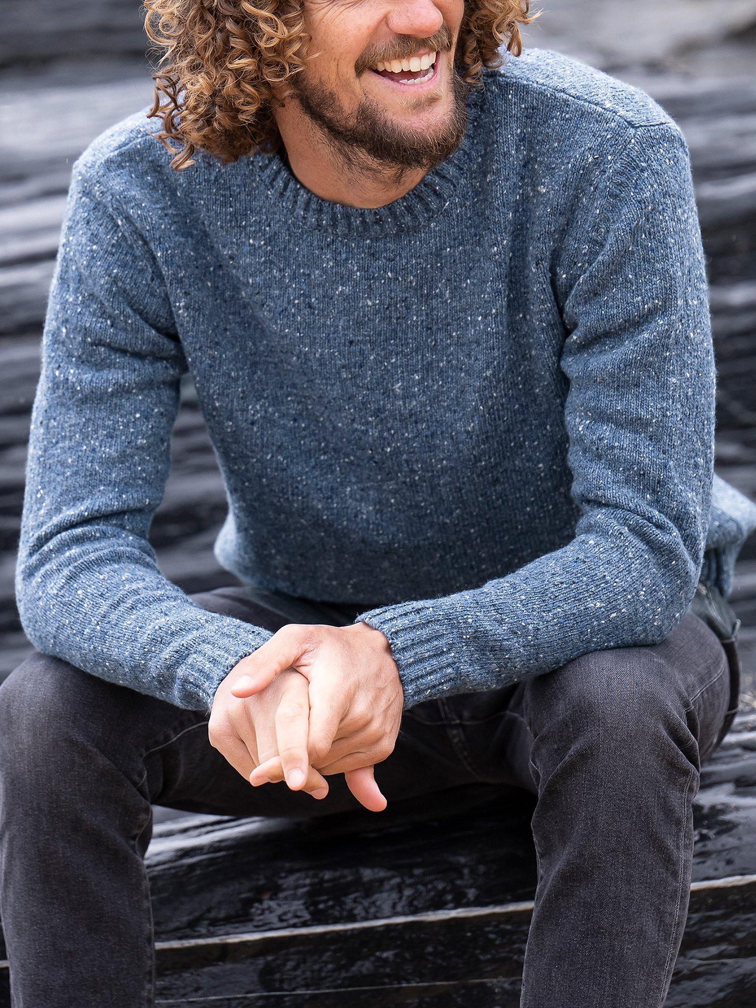 Celtic & Co. Donegal Crew Neck Jumper, Indigo