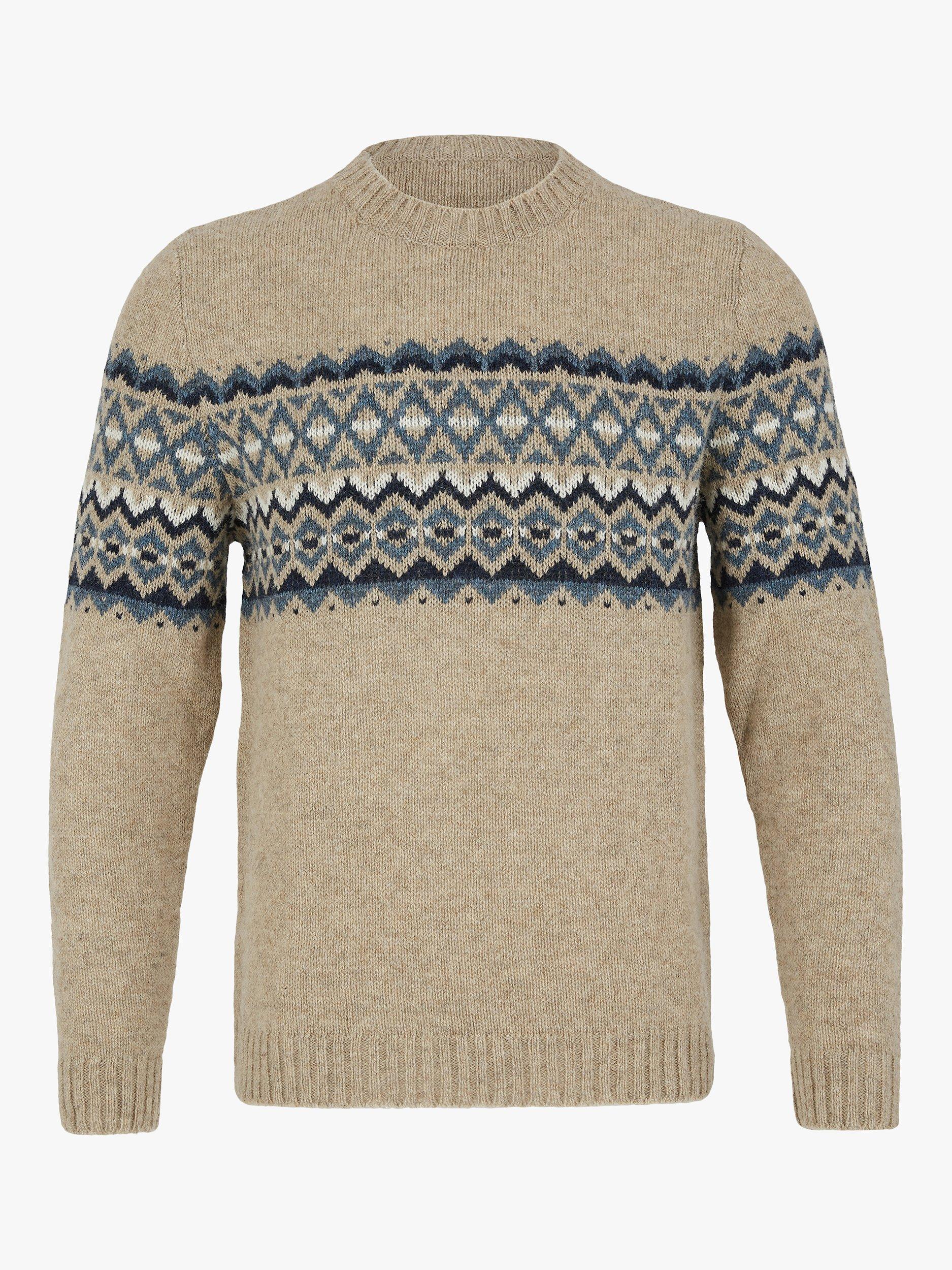 Product image 2 of 4, which shows Celtic & Co. Fair Isle Long Sleeve Jumper, Oatmeal/Multi, S