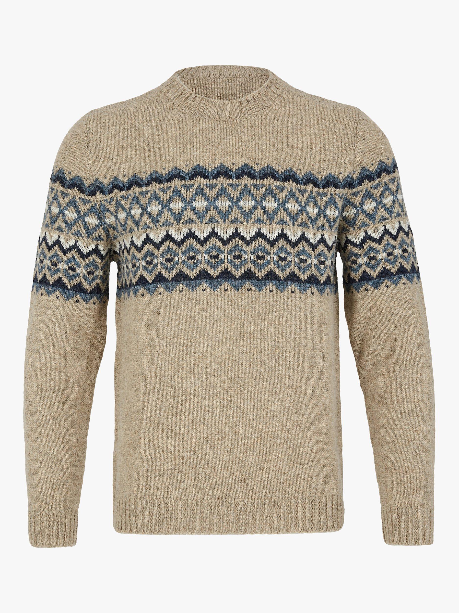 Celtic & Co. Fair Isle Long Sleeve Jumper, Oatmeal/Multi, S