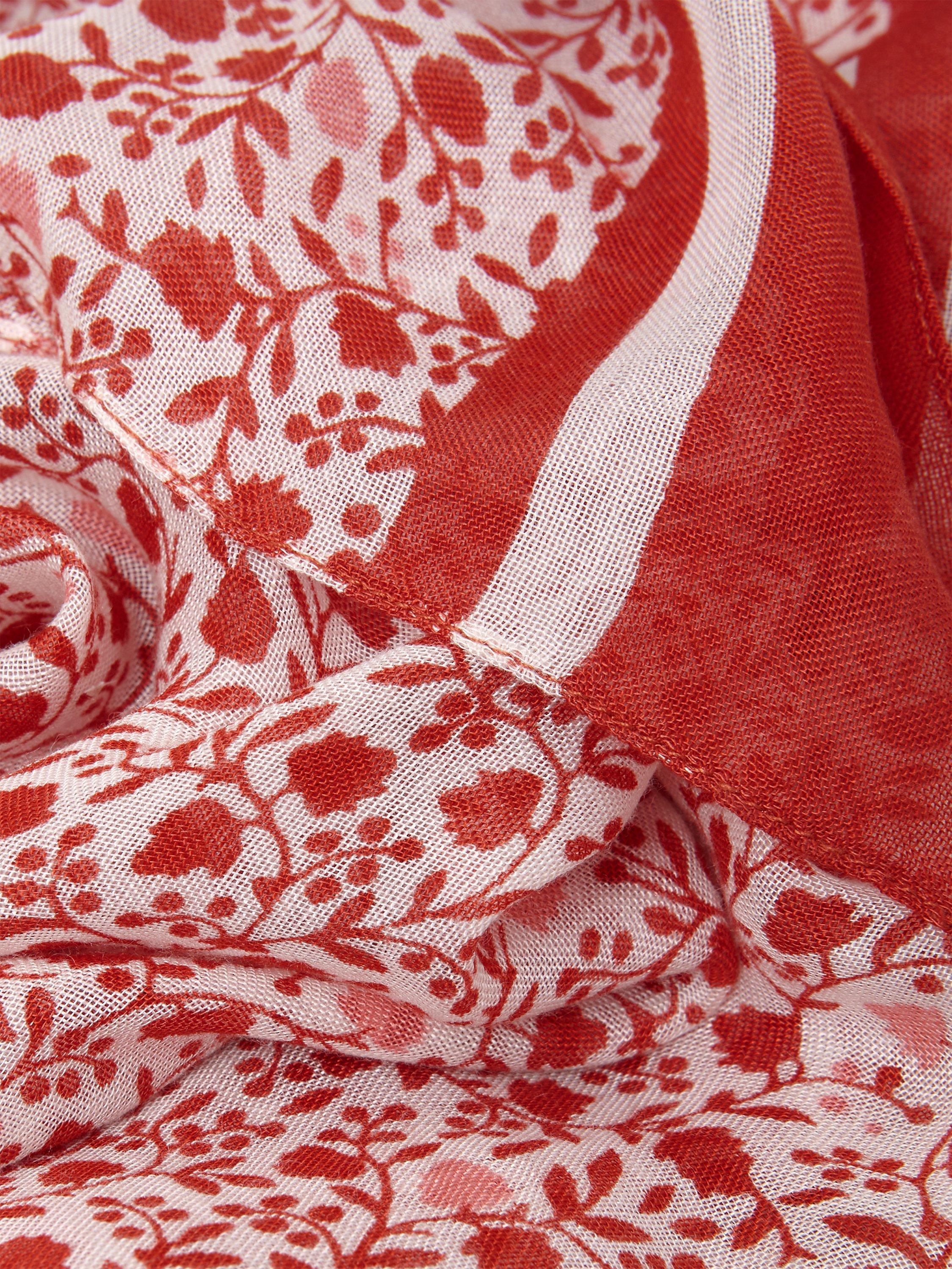 Product image 2 of 4, which shows Hobbs Della Scattered Floral Print Scarf, Orange/Multi, One Size