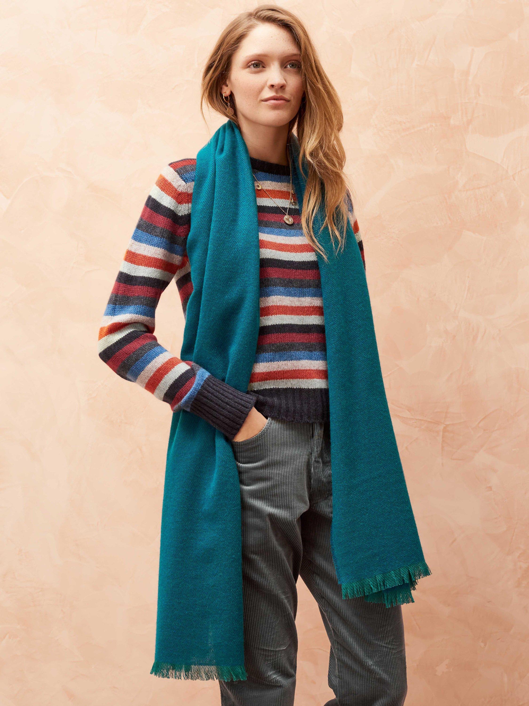Brora Cashmere Stole Scarf, Teal