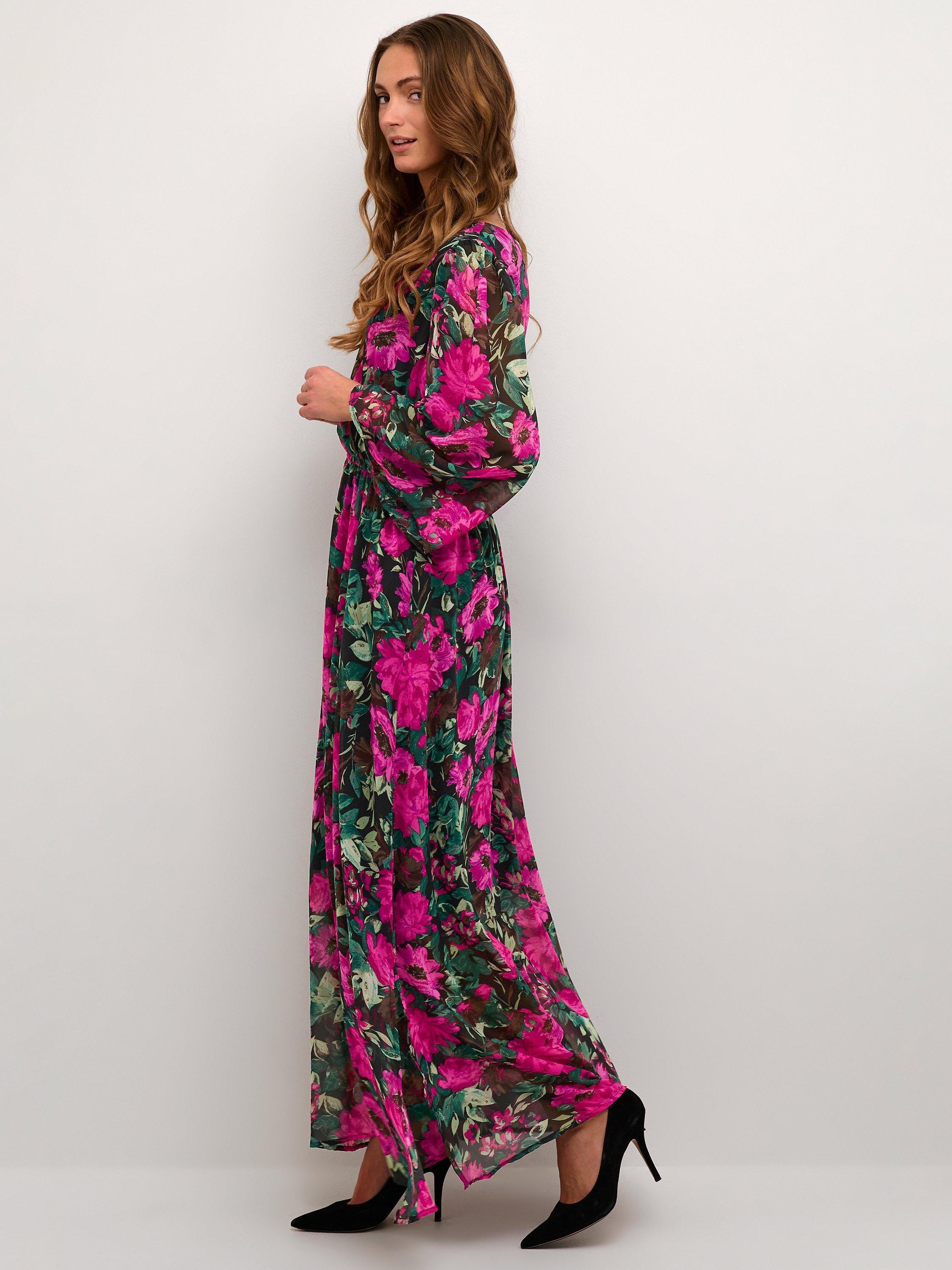 KAFFE Willa V-Neck Maxi Dress, Multi