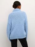 KAFFE Vilde Roll Neck Oversize Fit Jumper, Blue