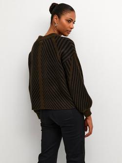 KAFFE Vera Jumper - view 2, Java/Black Stripe