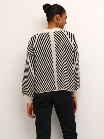 KAFFE Vera Jumper - view 2, Beige Melange/Black