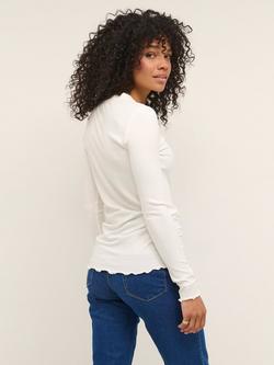 KAFFE Drew Long Sleeve Rib Knit T-Shirt - view 2, Chalk