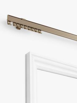 John Lewis Aluminium Uncorded Medium-weight Curtain Track, Antique Brass, Antique Brass