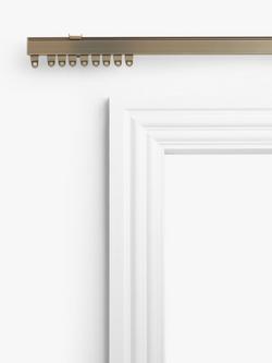 John Lewis Aluminium Uncorded Medium-weight Curtain Track, Antique Brass - view 2, Antique Brass