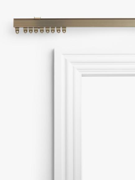 John Lewis Aluminium Uncorded Medium-weight Curtain Track, Antique Brass - view 2, Antique Brass