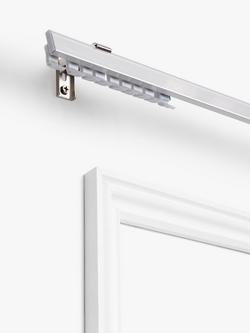 John Lewis Aluminium Uncorded Medium-weight Curtain Track, Silver, Silver