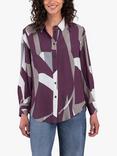 Celtic & Co. Long Sleeve Collared Shirt, Damson Geometric