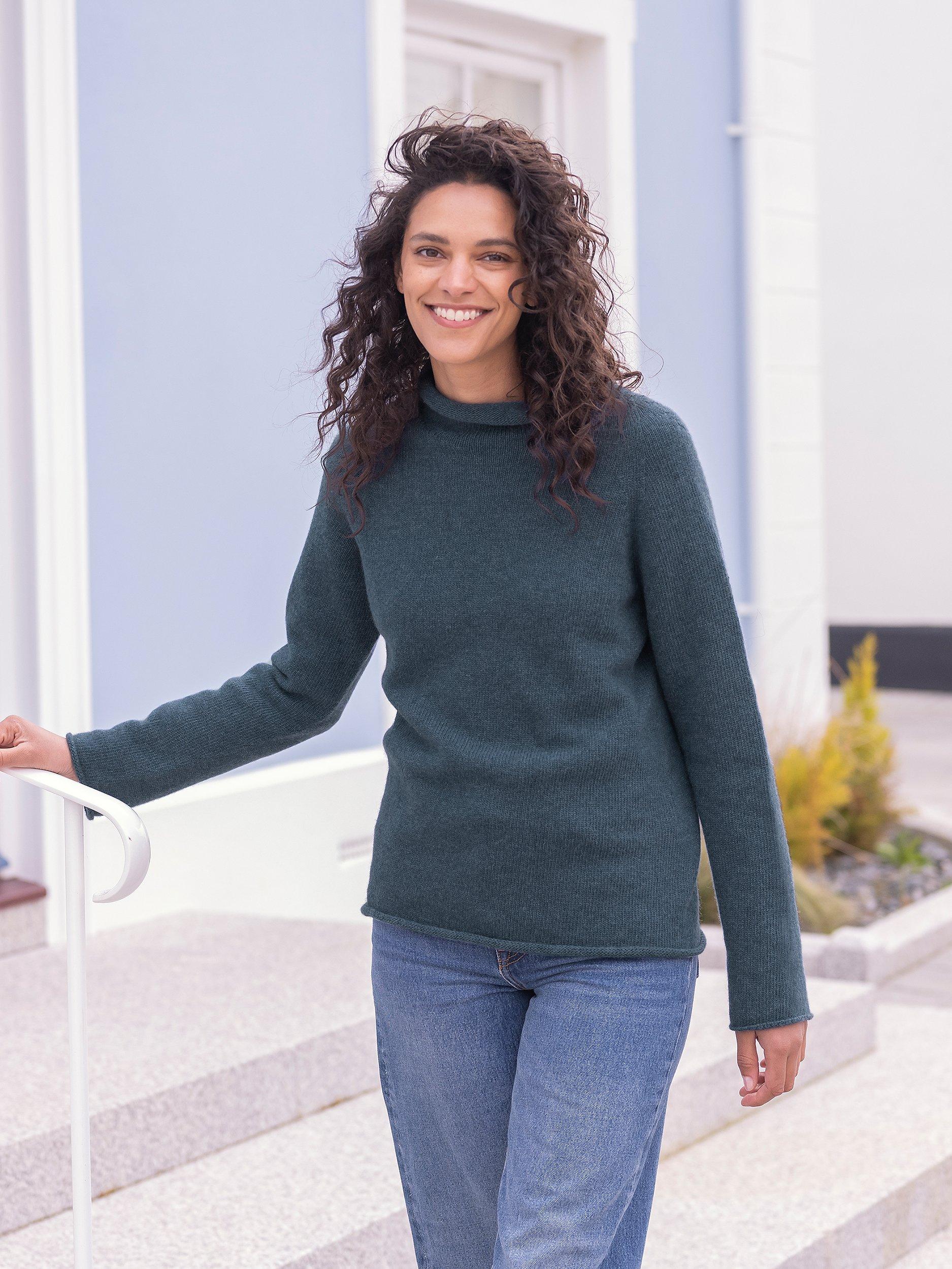 Celtic & Co. Funnel Neck Slouch Fit Jumper, Indigo