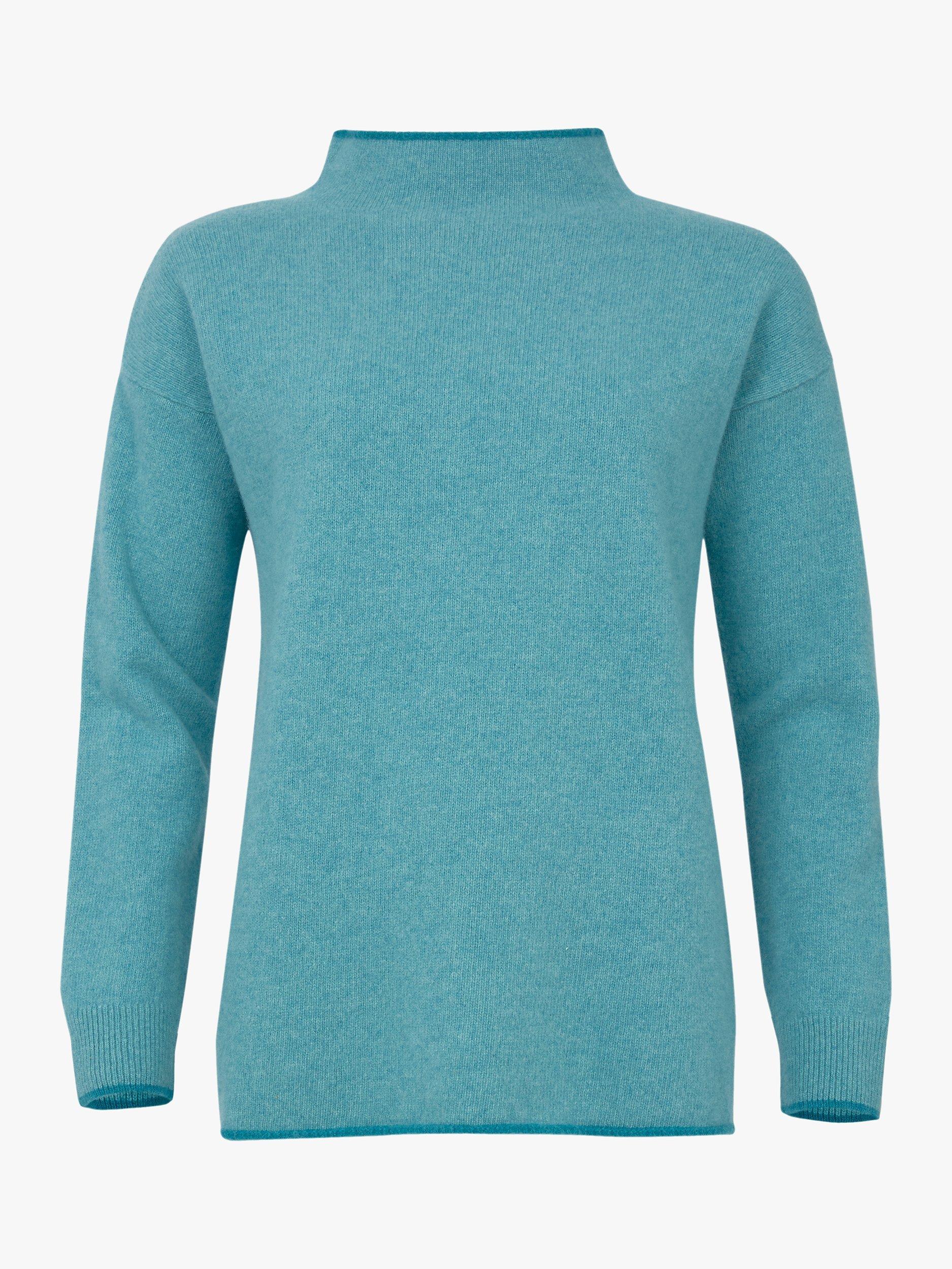 Product image 3 of 9, which shows Celtic & Co. Felted Funnel Neck  Wool Jumper, Sea Glass, M