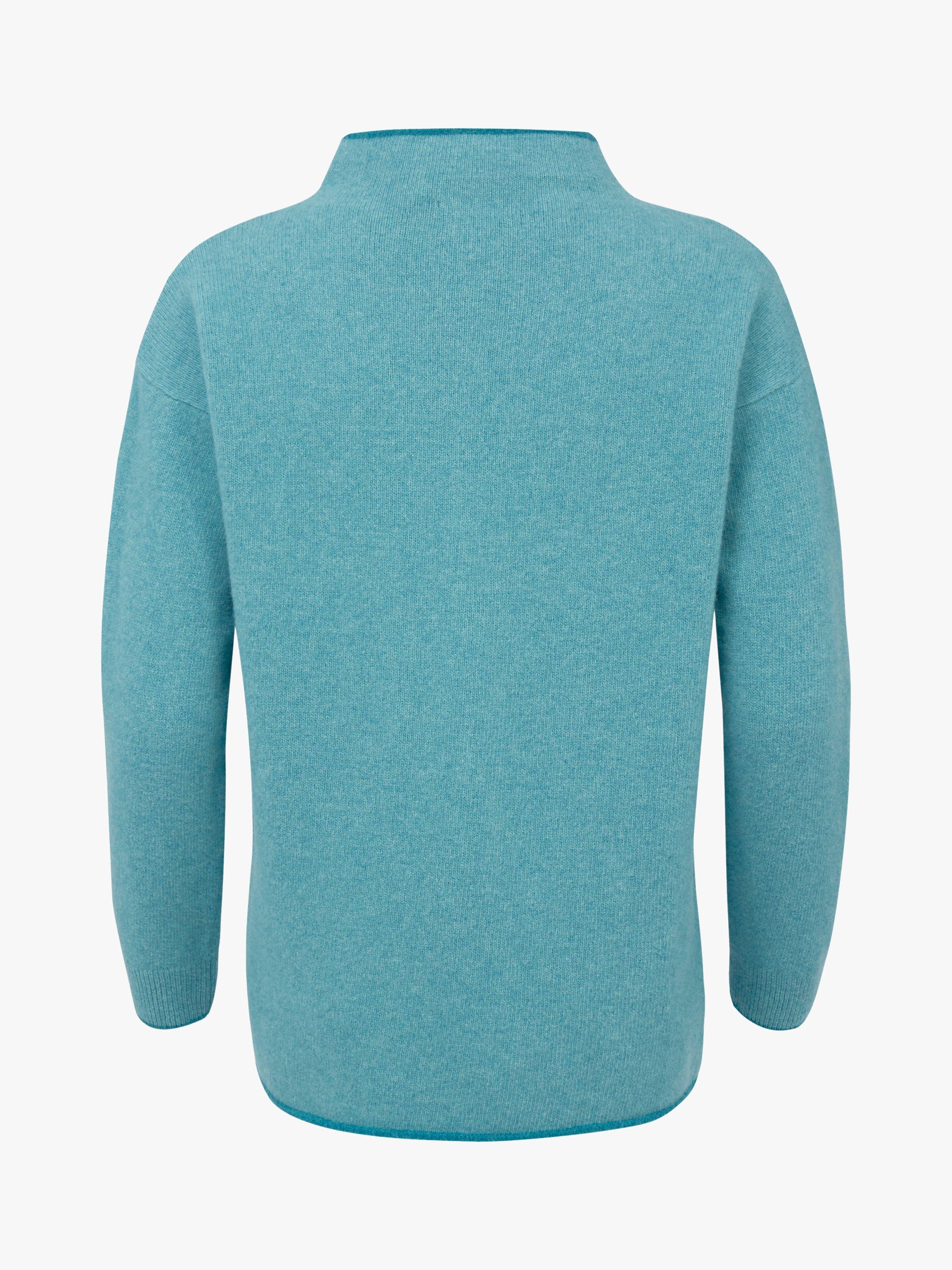 Product image 4 of 9, which shows Celtic & Co. Felted Funnel Neck  Wool Jumper, Sea Glass, M