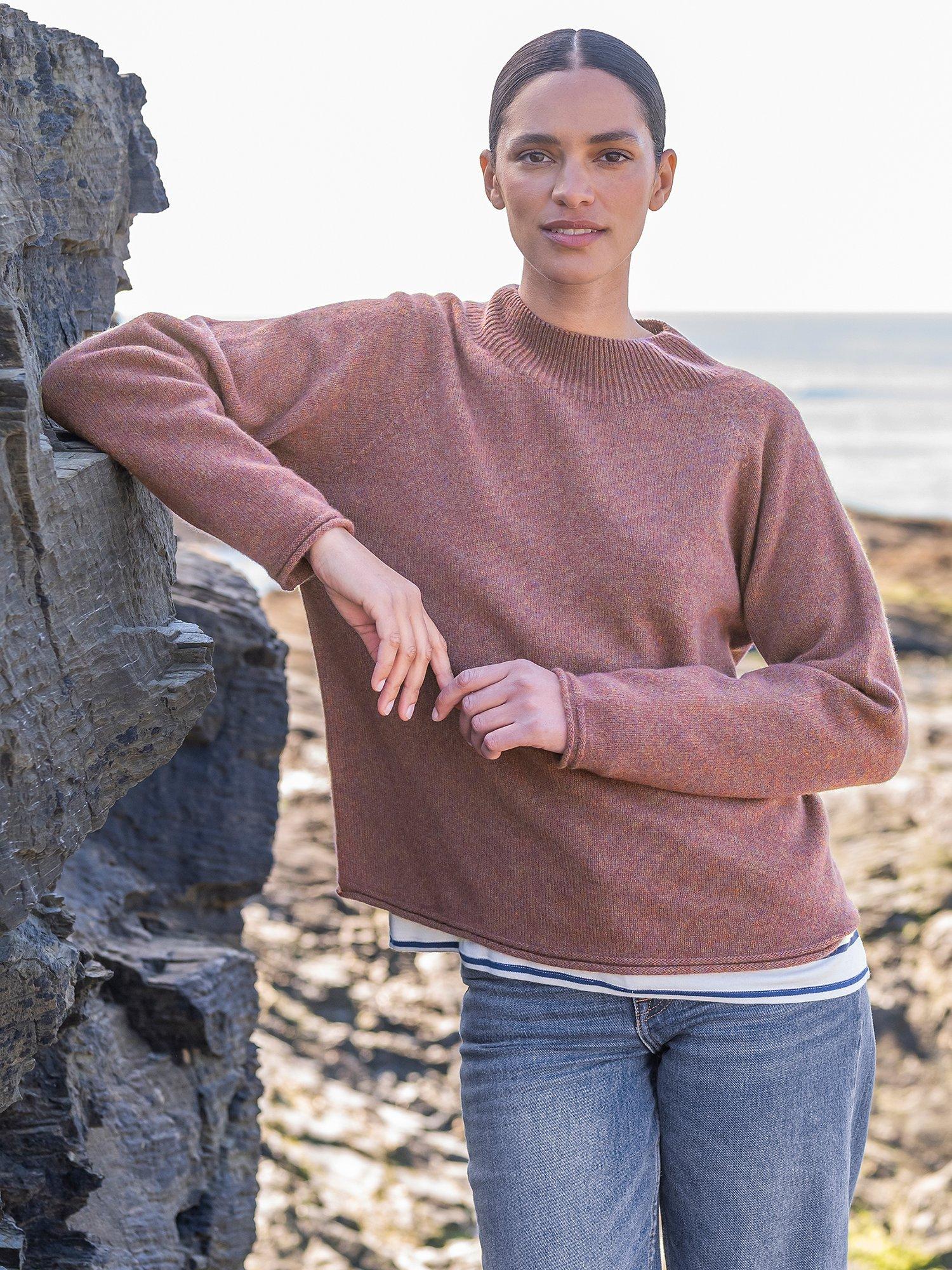 Celtic & Co. Grown On Wool Neck Jumper, Damson